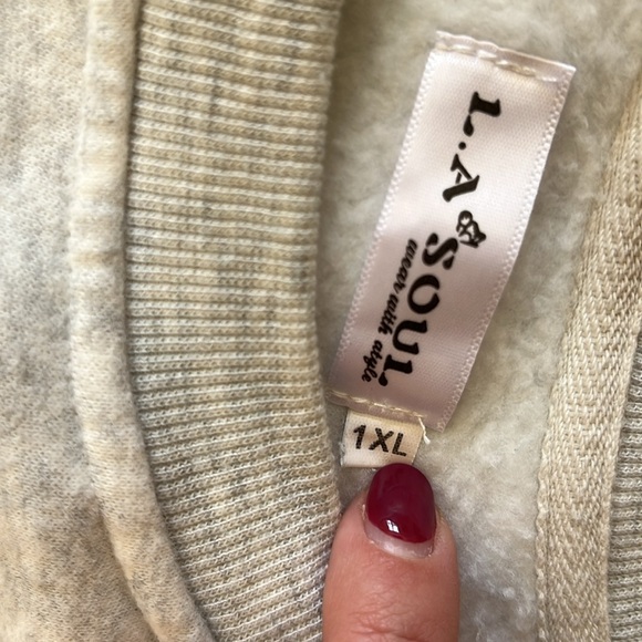 LA Soul Misty Mountains Fleece Lined Heavyweight Crewneck Sweater Size 1XL - Picture 5 of 10